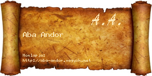 Aba Andor névjegykártya
